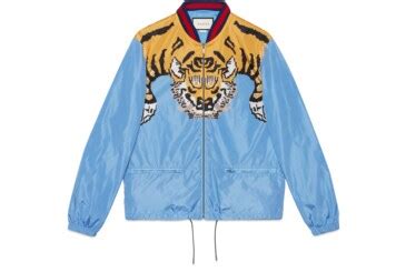 gucci tiger nylon bomber jacket|Gucci camouflage jacket.